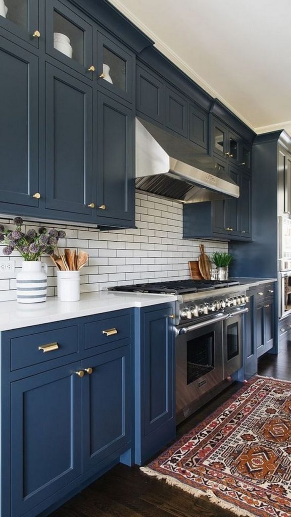 kitchen color schemes - royal navy blue