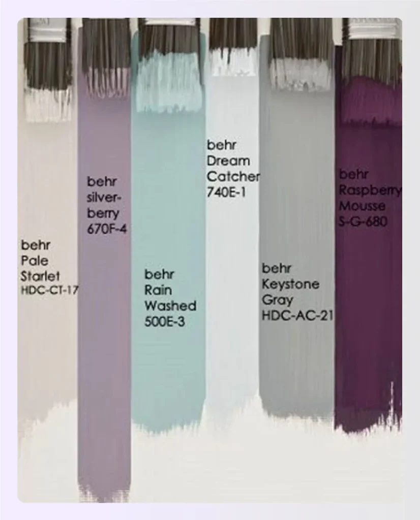 Paint brush swatches for a color palette