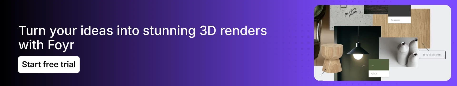 Use Foyr Neo's 3D rendering feature for interior design projects