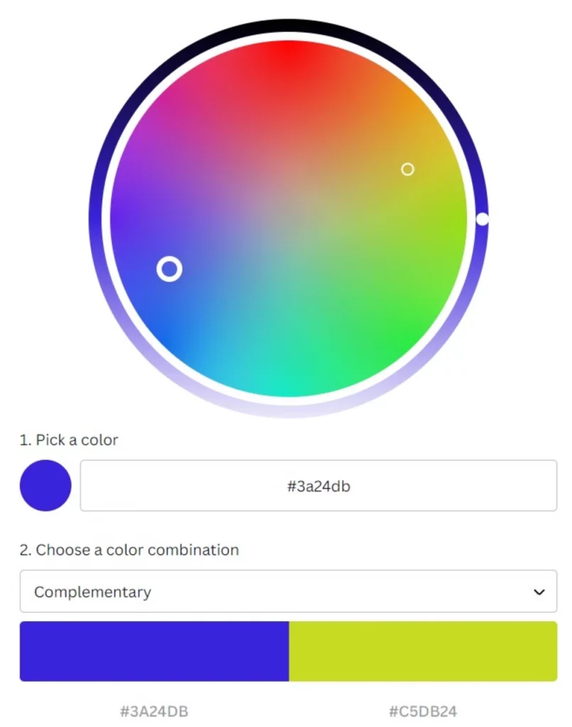 rueda de colores para crear combinaciones de colores en los pasillos