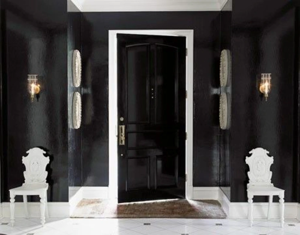 hallway color schemes - high gloss black
