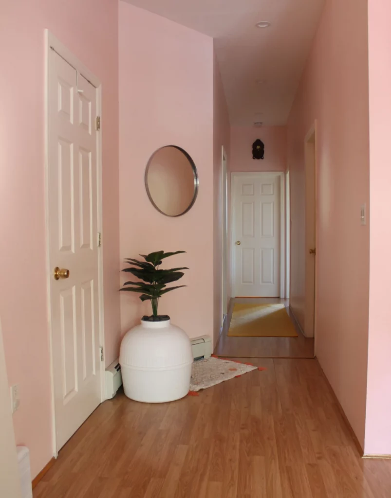 hallway color schemes - soft pink