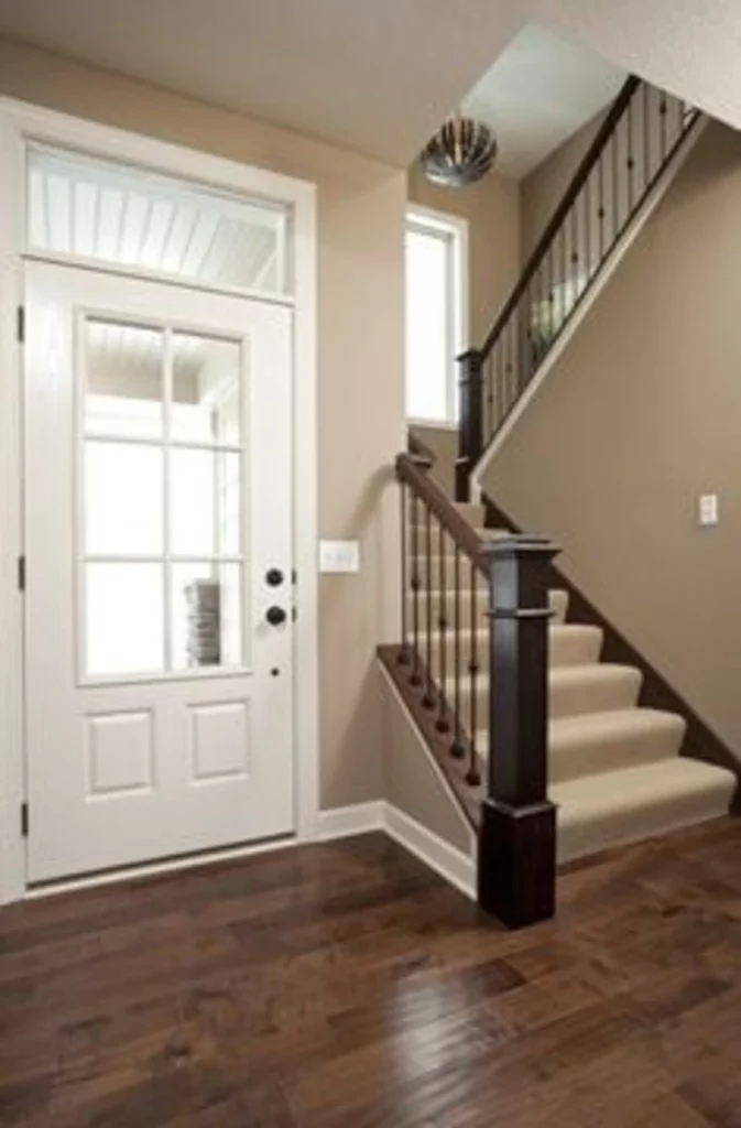 hallway color schemes - tan and white