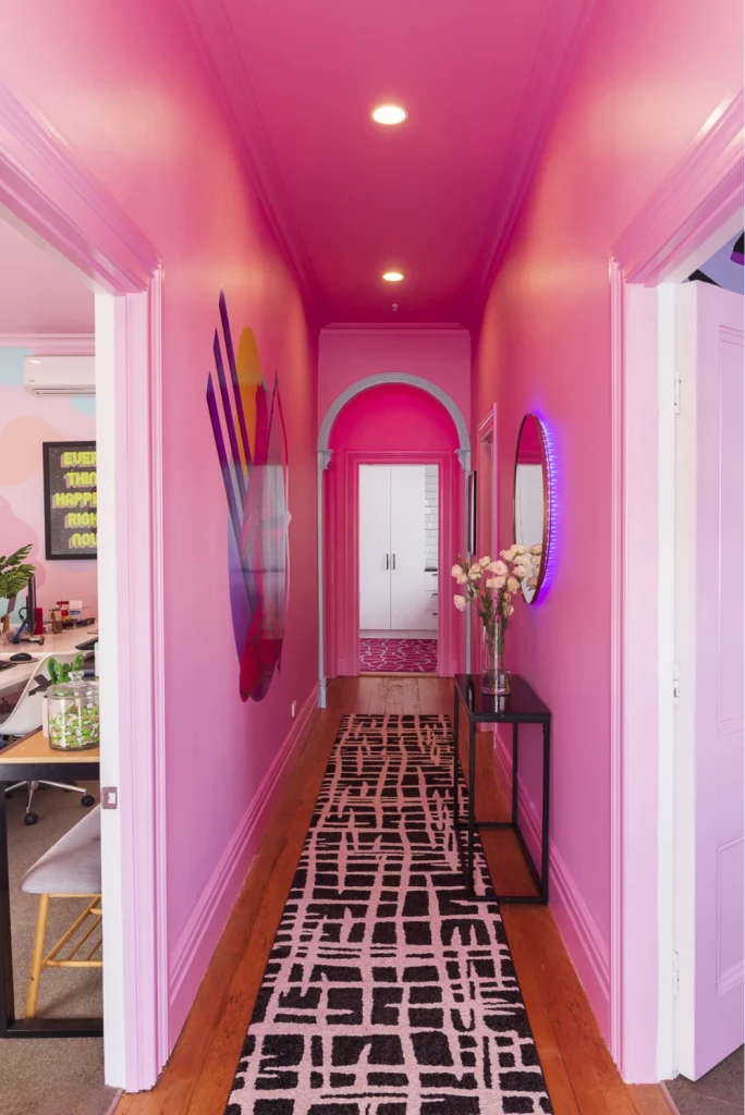 hallways color schemes - hot pink