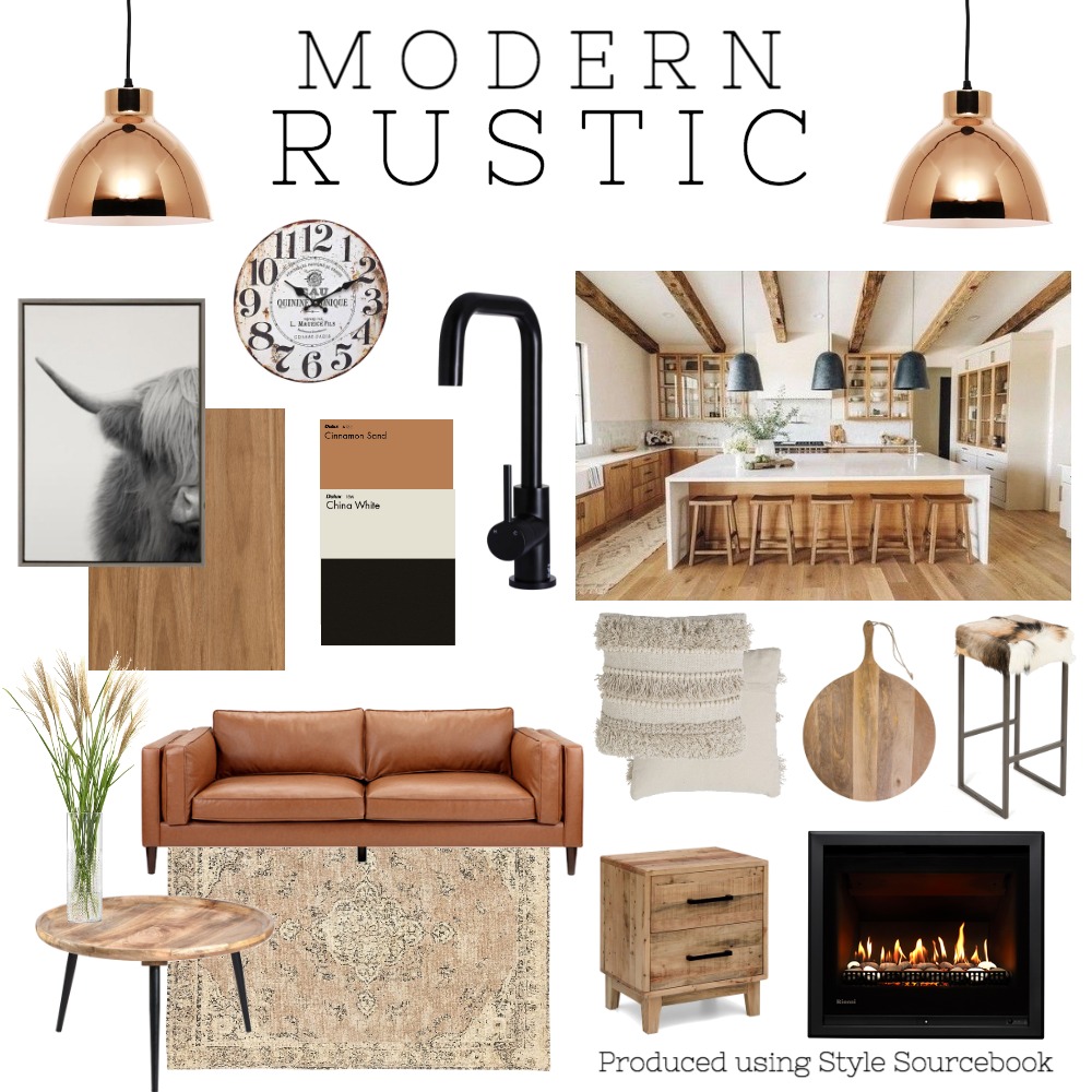 homey and rustic kitchen mood board