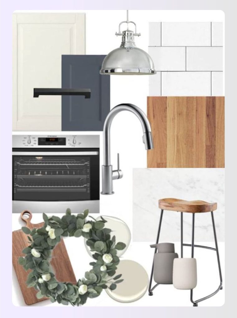 Minimalist grey and white kitchen design material board Minimalist grey and white kitchen design material board