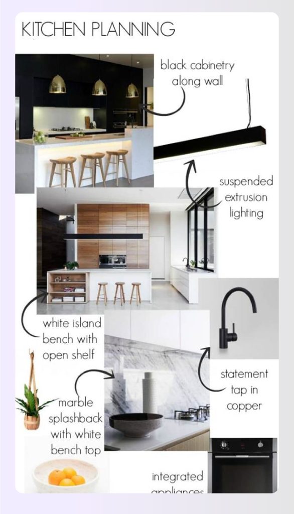 Contemporary kitchen material board with stainless steel