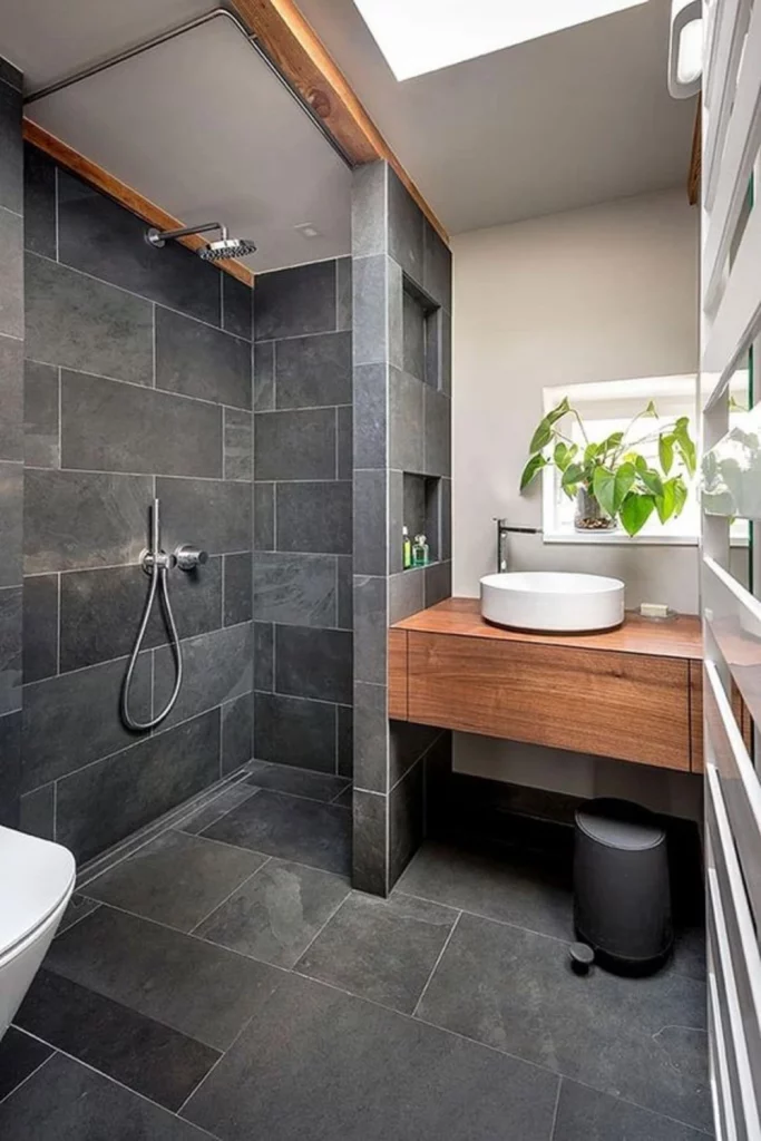 small bathroom color schemes - gray affair