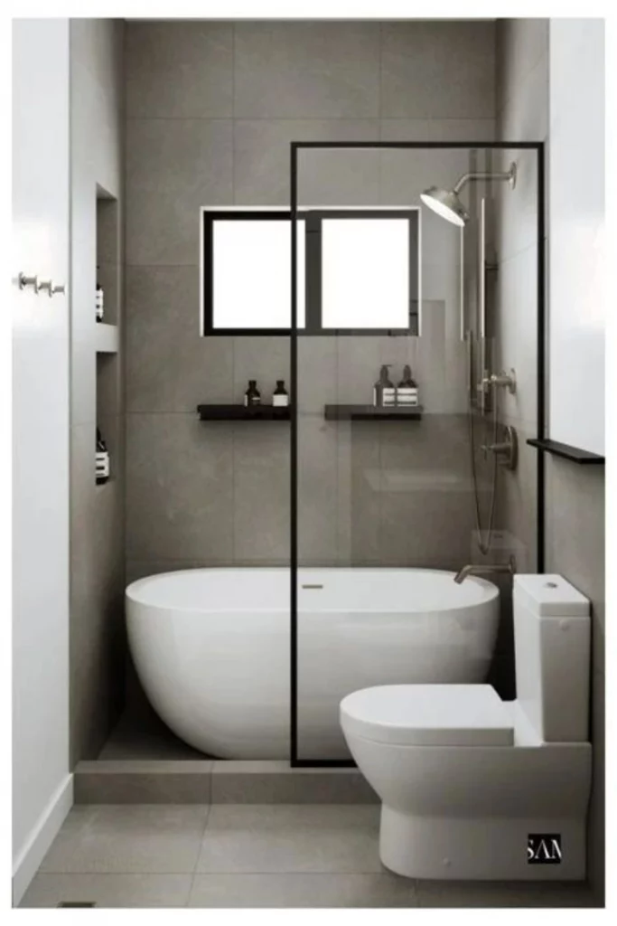 small bathroom color schemes - neat nickel white and black
