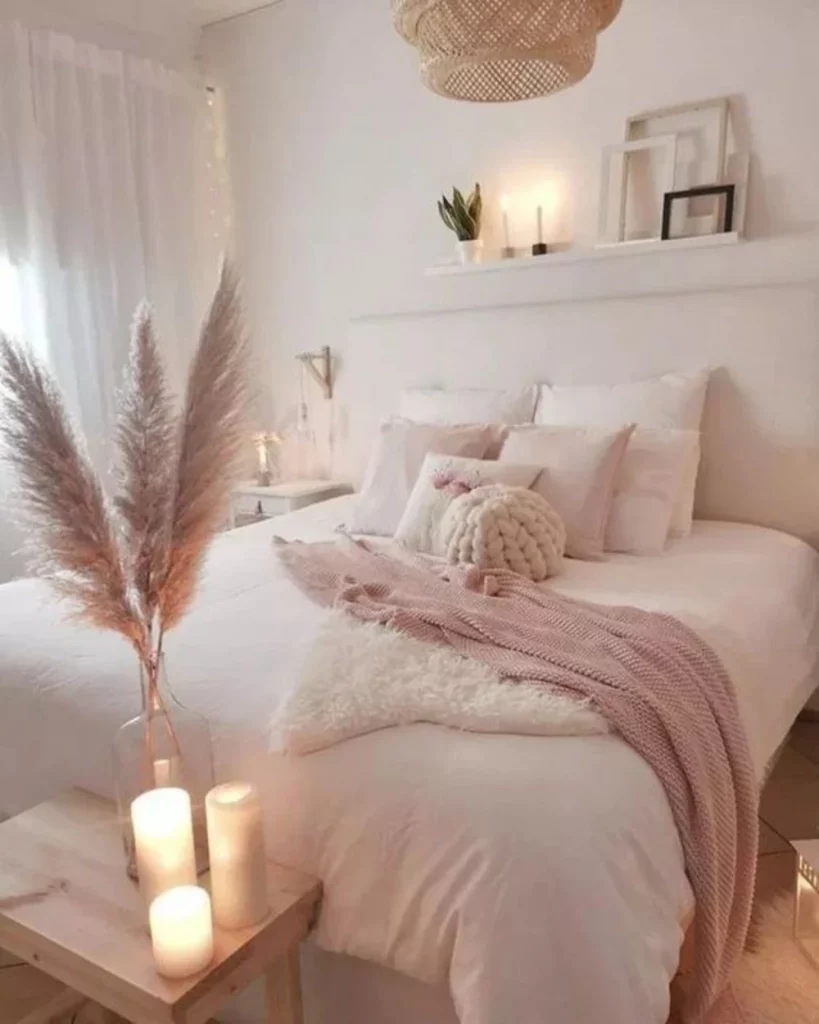 bedroom color schemes - blush pink