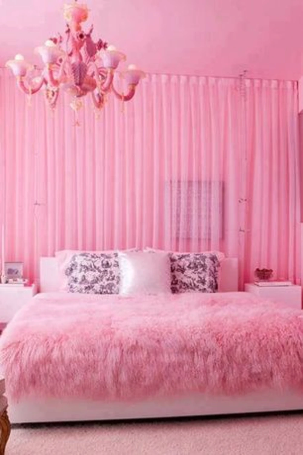 Light Pink Painted Bedroom Walls Design Ideas
