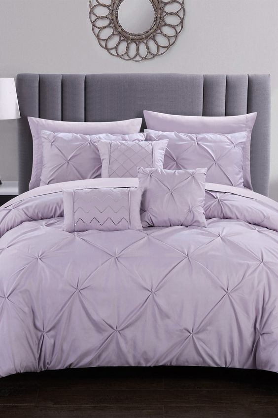 bedroom color schemes - plush lavender and purple