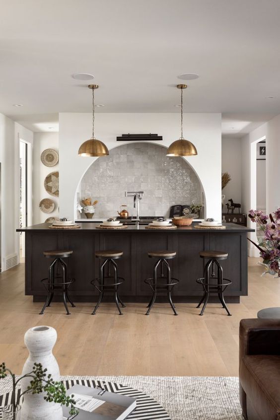 interior arche designs - build a unique arched kitchen island for open kitchen