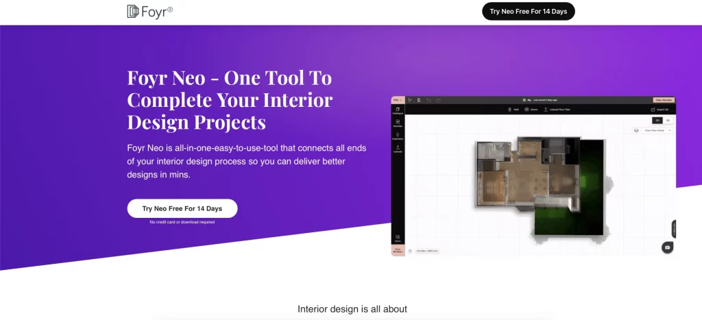 Foyr Neo Best Tools and Software for Generative Interior Design