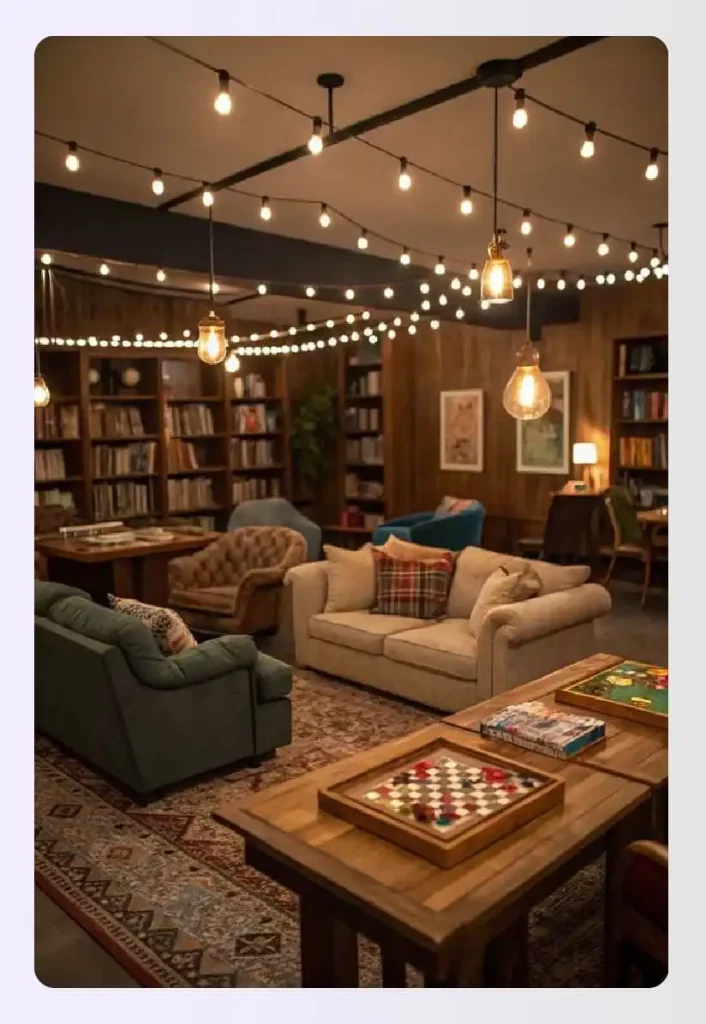 Reading nook corner in modern gaming room design