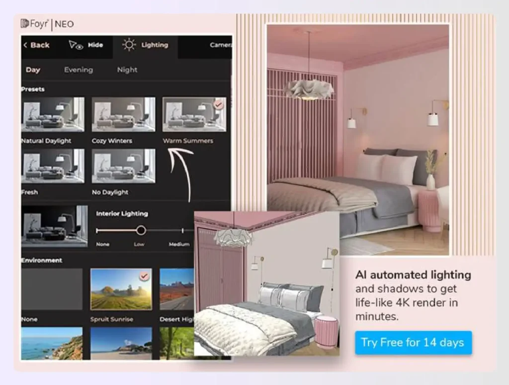 AI automated lighting and shadow rendering feature tool AI automated lighting and shadow rendering feature tool