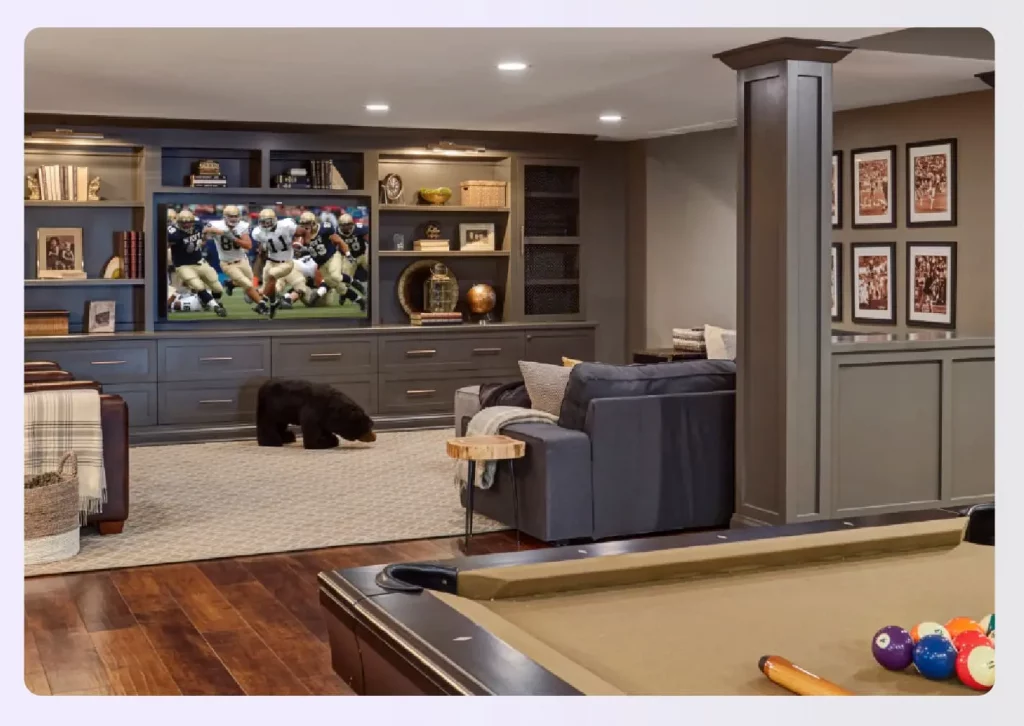 Transformed basement creating additional space