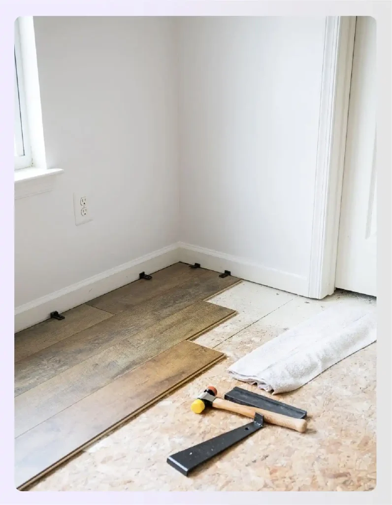 Laminate flooring installation