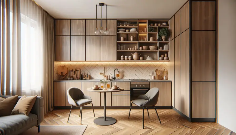 Matching Kitchen Cabinet Shelves And Flooring.webp