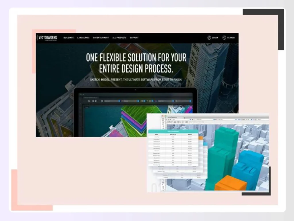 A detailed architectural BIM model in Vectorworks software