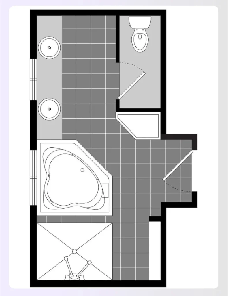 A modern three-quarter bath with a walk-in shower