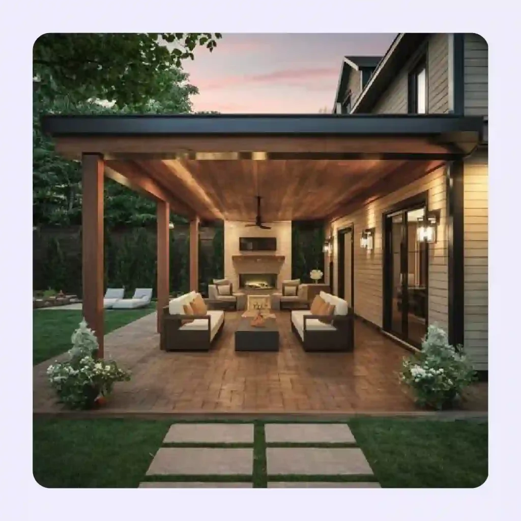 An inviting outdoor patio space for a ranch