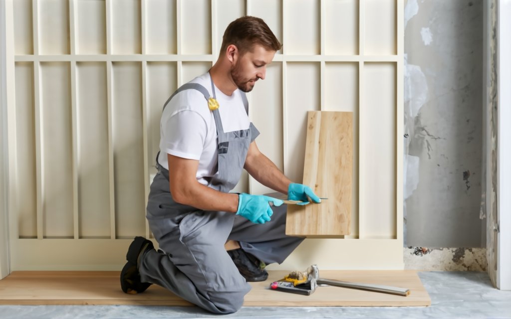 Apply Adhesives to the Wainscoting Panels