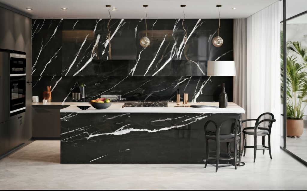 Black Marquina Marble Countertop Design