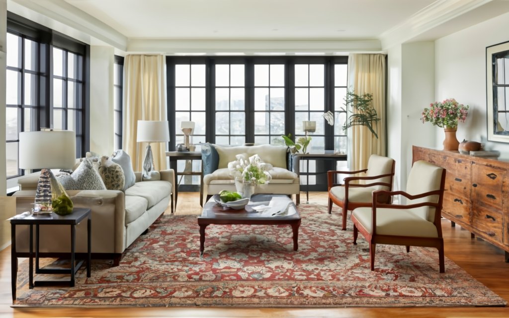Rugs to create small defined spaces