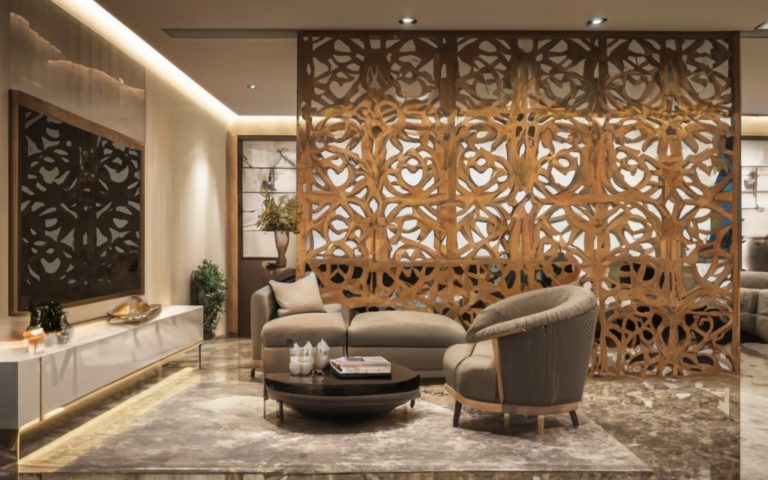 23 Living Room Divider Partition Ideas For 2024 Foyr   Acrylic Panel Room Divider 768x480 