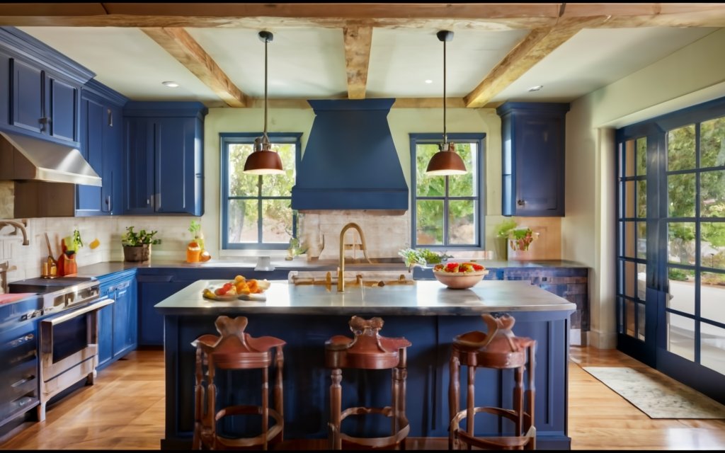 ranch house with bold colors