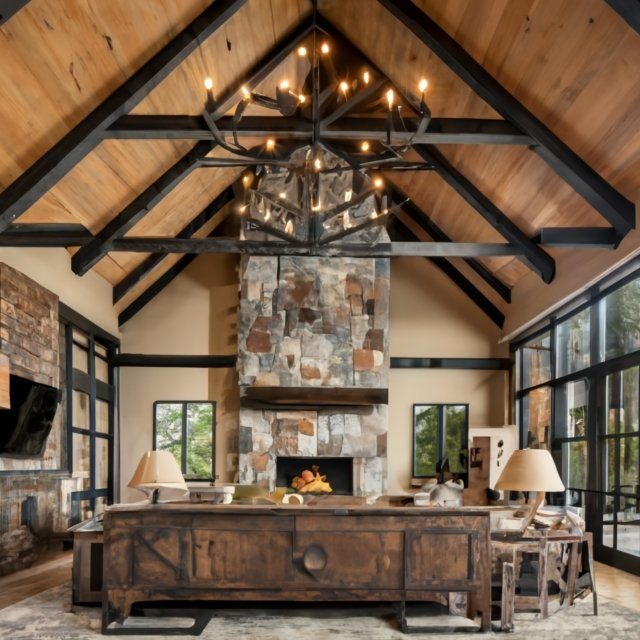 rustic look ranch house