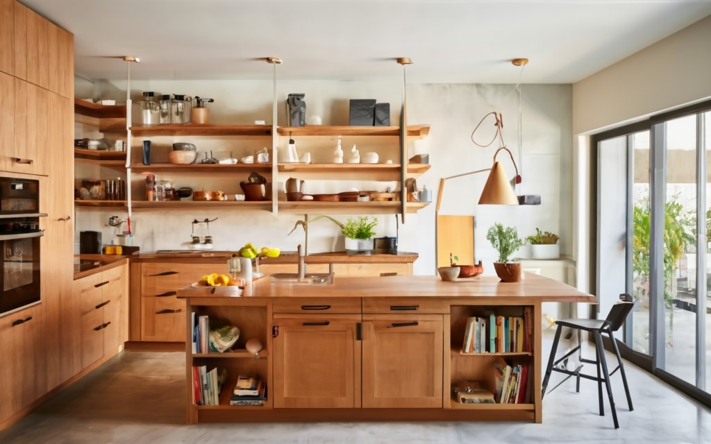 shelving and storage spaces in kitchen design