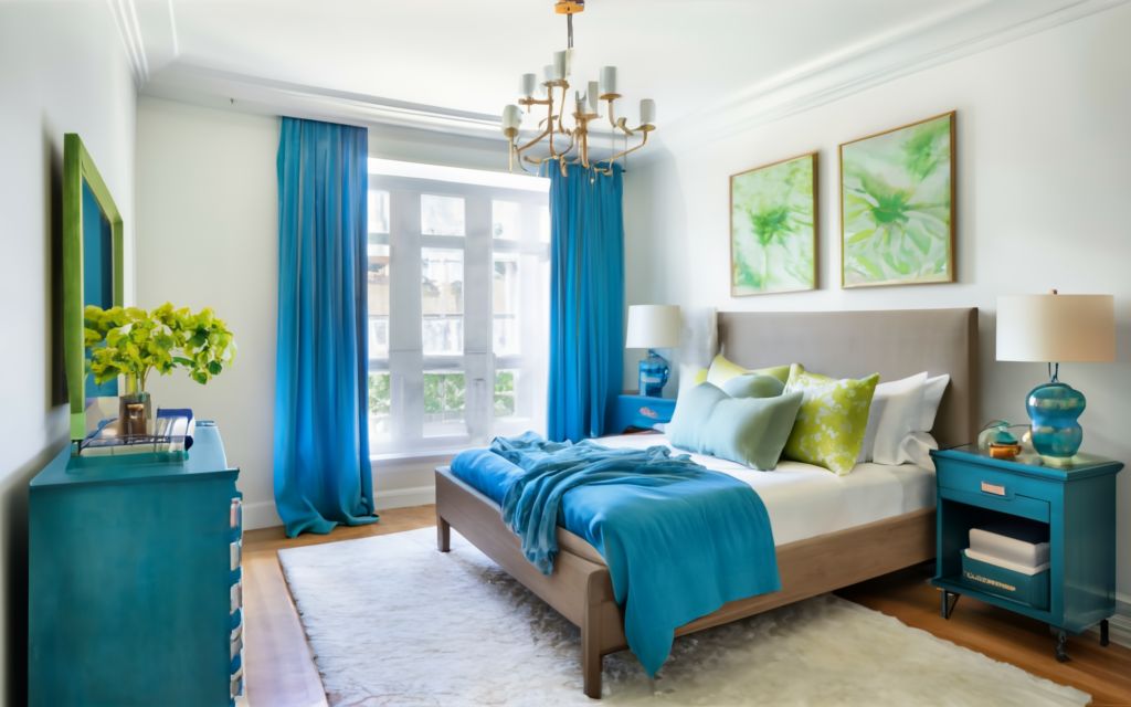 Apple green, and teal bedroom color