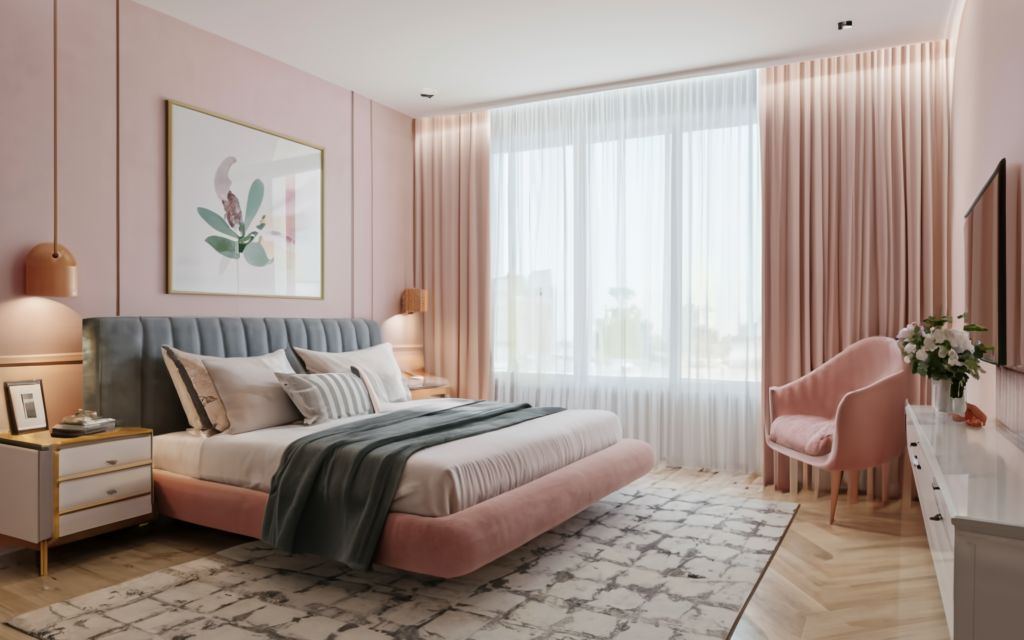 Blush pink bedroom color