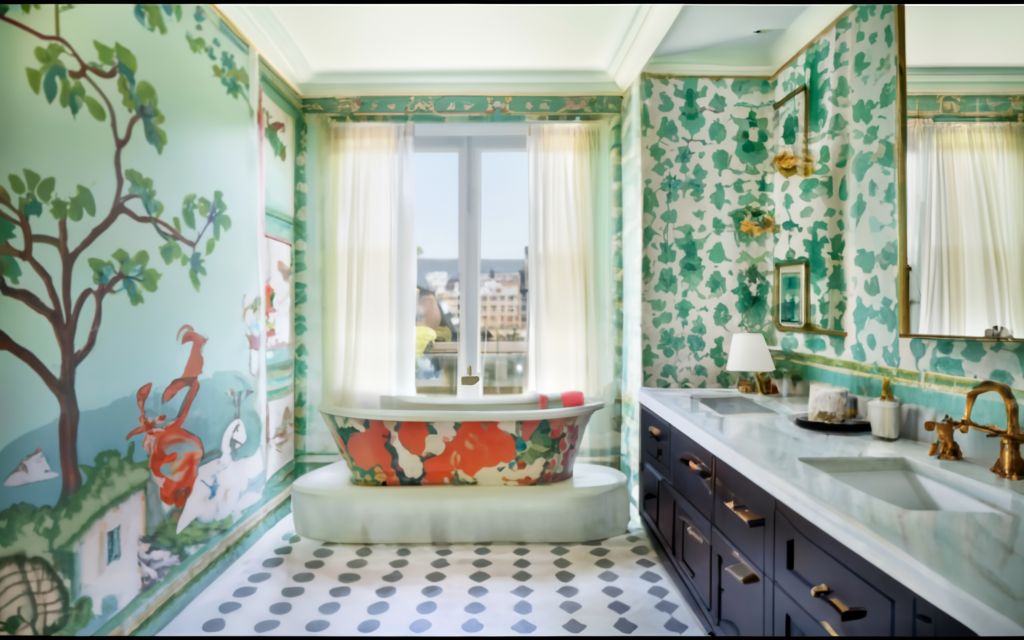 Chinoiserie Bathroom Wallpaper