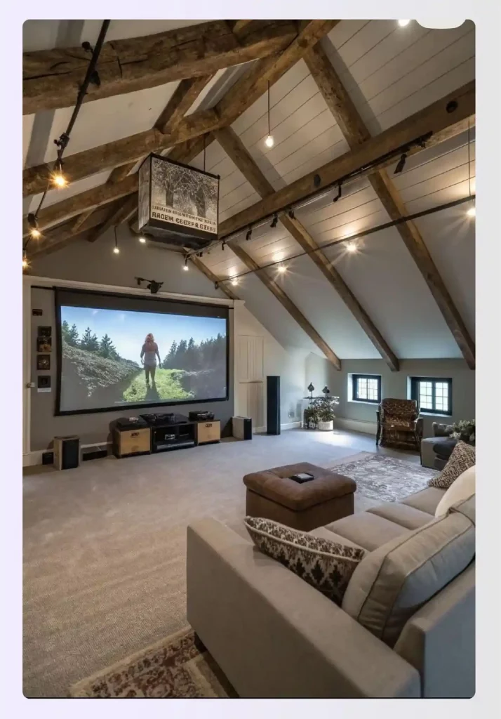 Comfortable hidden retreat inside the attic