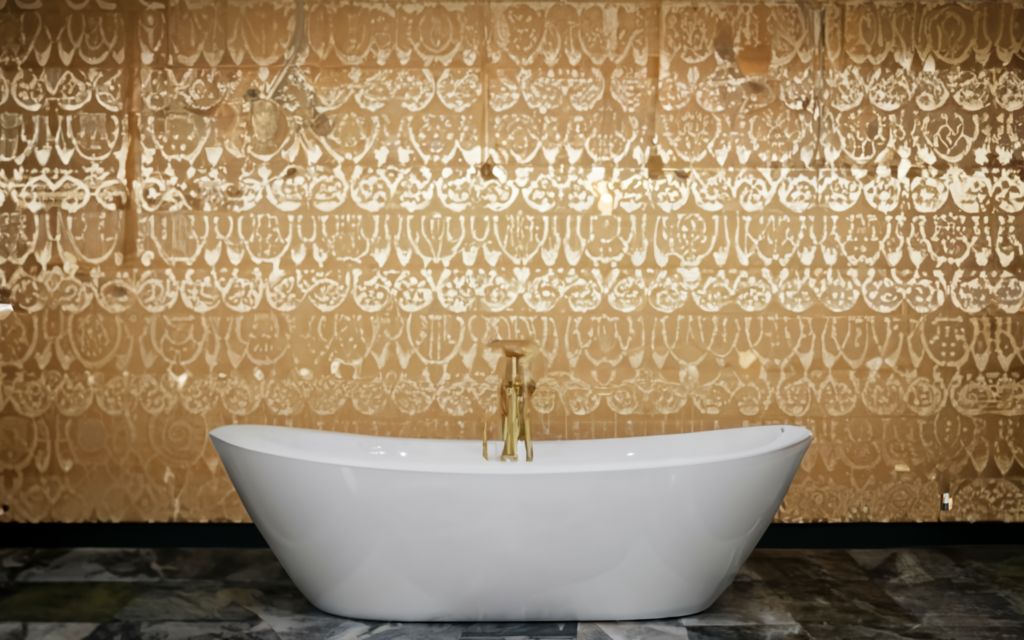 Golden Bathroom Wallpaper