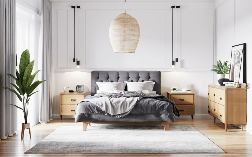 Gray and white bedroom color