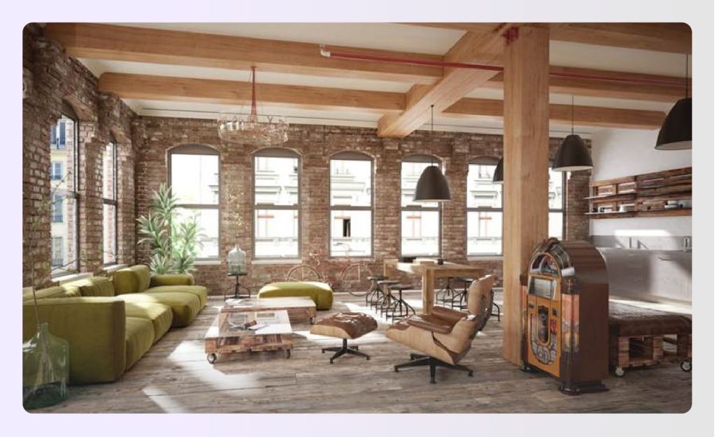 Industrial rustic bedroom with exposed brick walls Industrial rustic bedroom with exposed brick walls
