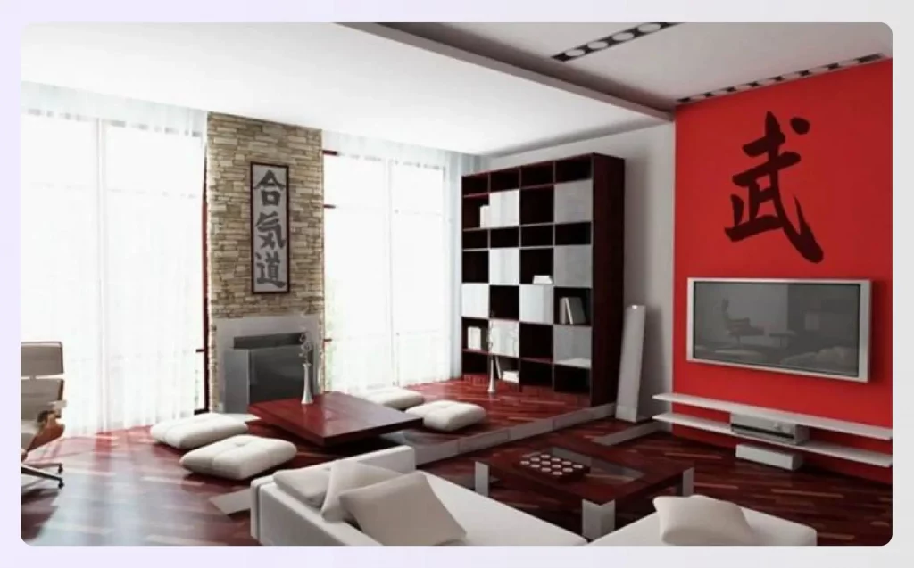 Japanese style living room with low furniture