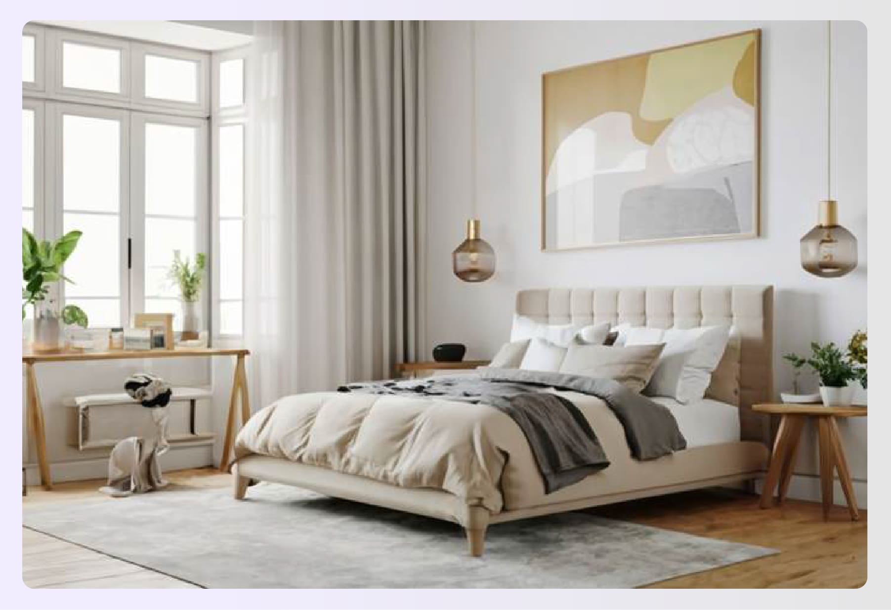 Modern black and white bedroom interior design