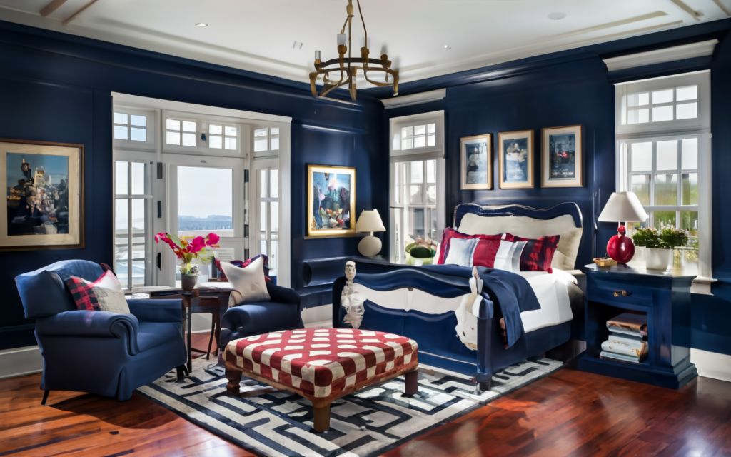 Nave Blue, White Bedroom
