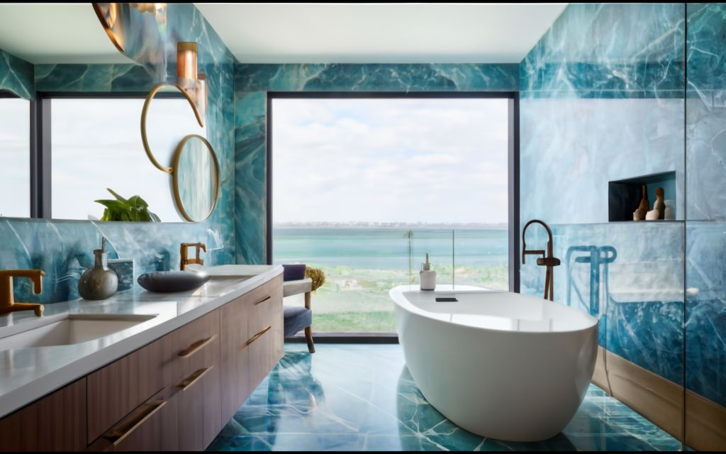Olympia Blue Bathroom Tiles