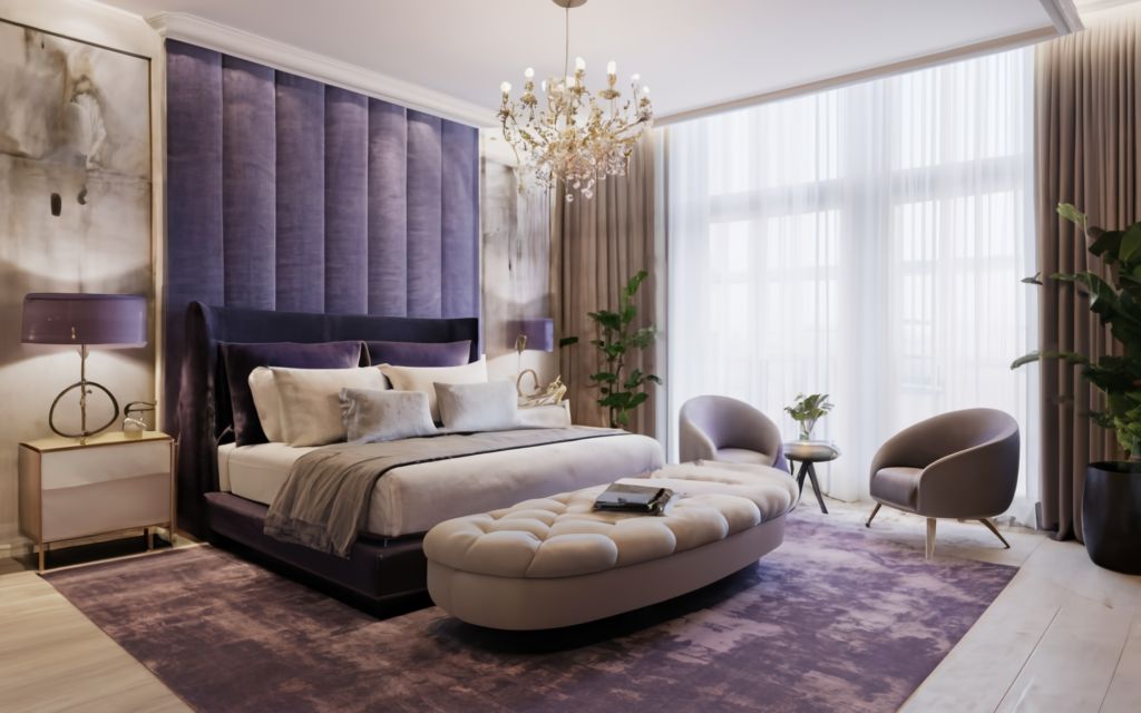 Lavender and purple bedroom