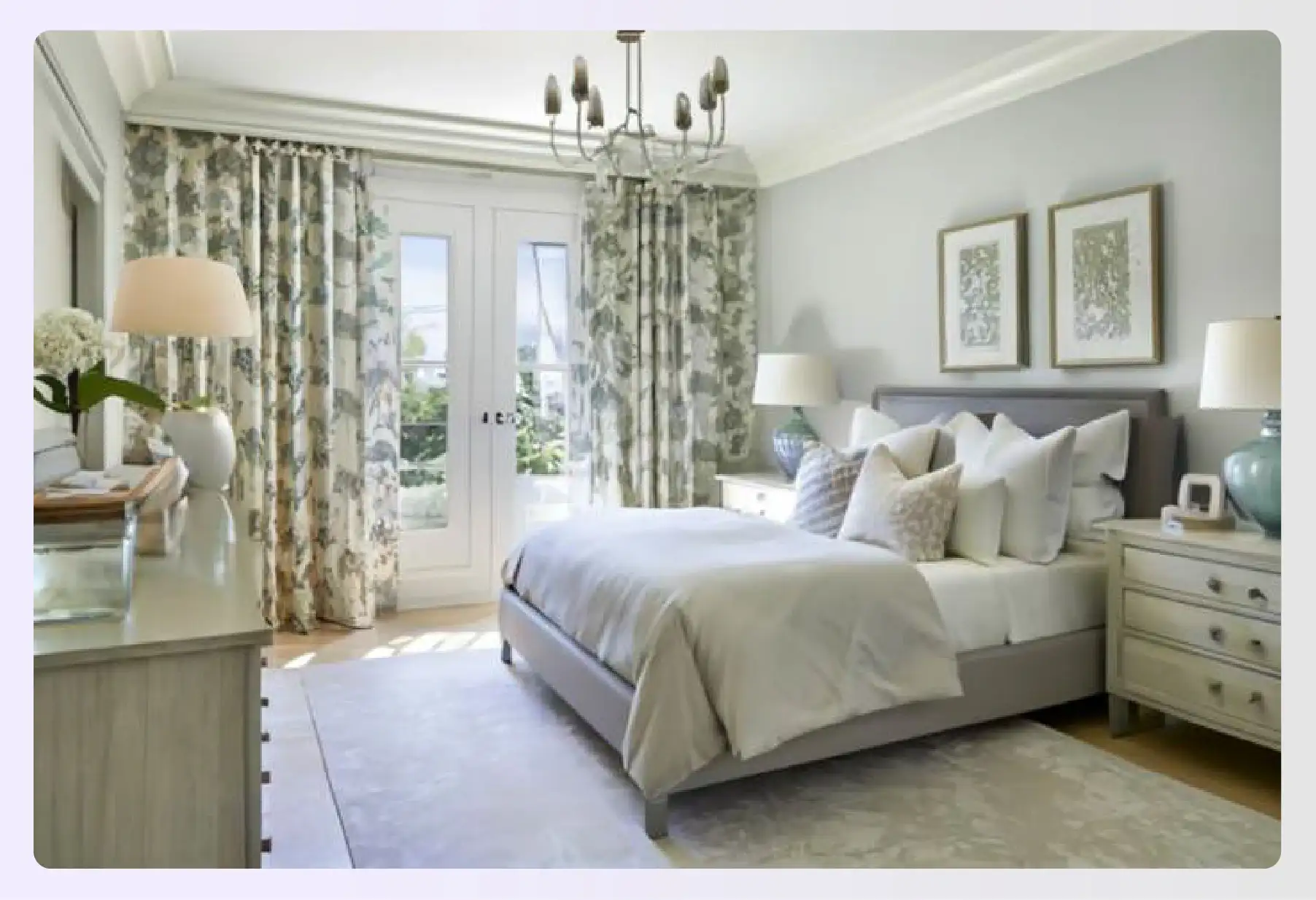 Serene bedroom with off-white and gray palette