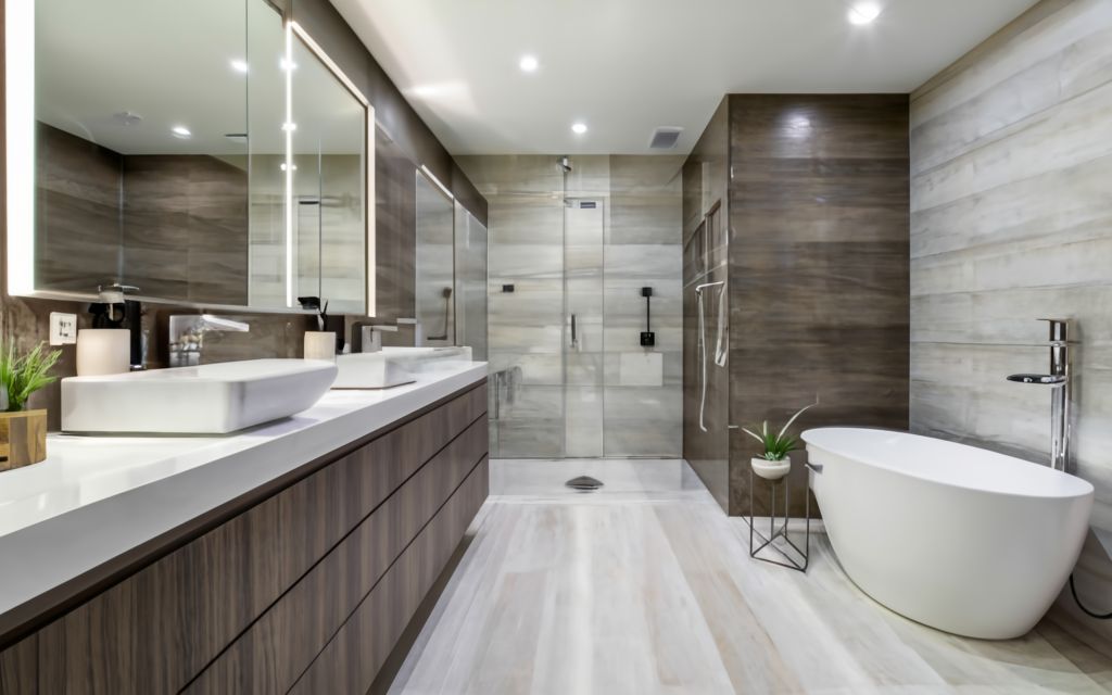 Silver Wooden Light Bathroom Tiles