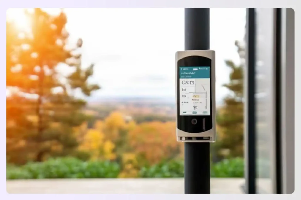 Smart home control panel on a window frame