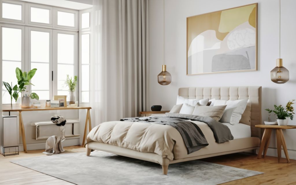 Soft Earth tones in the bedroom