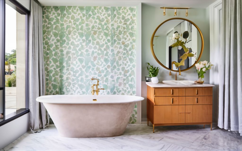 Bathroom Wallpaper Ideas - Textured Bathroom Wallpaper Design